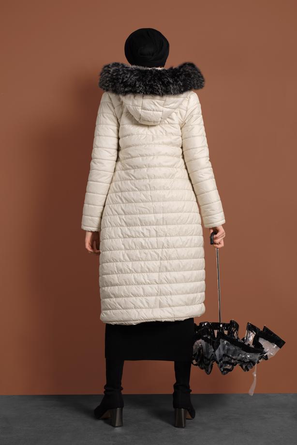 Vêtements hijab  ZIPPED HOODED PUFFER COAT 1106 - TRENDTESETTÜR