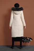 Vêtements hijab CRÈME CABAN EN BOUFFANT AVEC FERMETURE ÉCLAIR ET CAPCUHE 1106