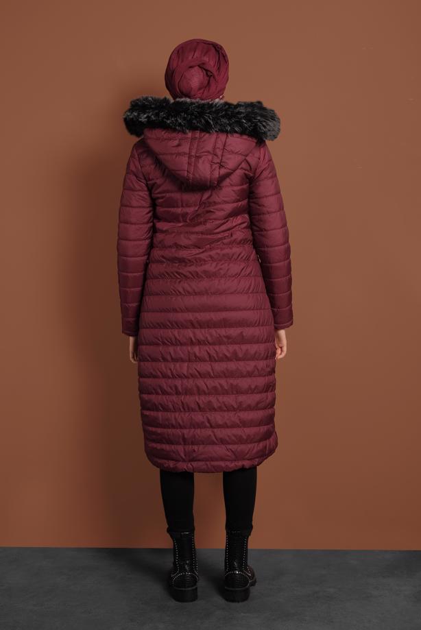 Vêtements hijab  ZIPPED HOODED PUFFER COAT 1106 - TRENDTESETTÜR