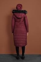 Vêtements hijab ROUGE BORDEAUX CABAN EN BOUFFANT AVEC FERMETURE ÉCLAIR ET CAPCUHE 1106