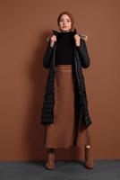 Vêtements hijab NOIR MANTEAU À BOUFFANT AVEC POCHE LARGE 1206 