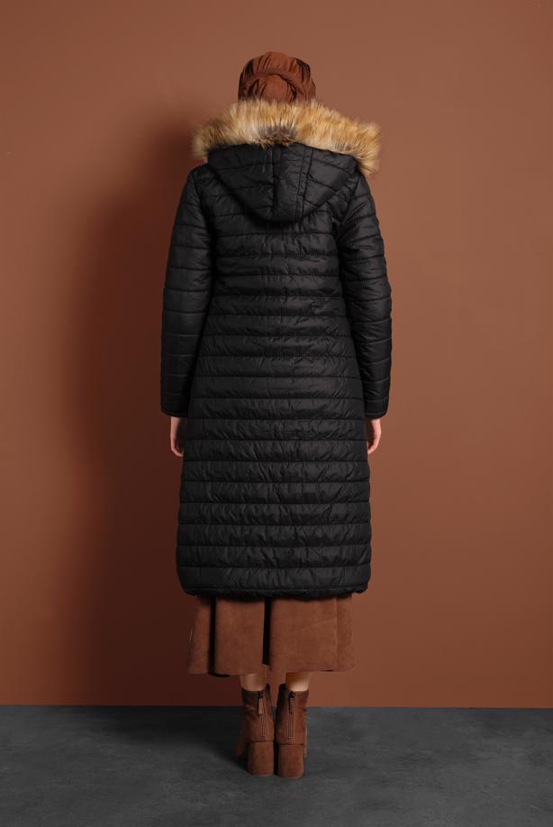 Vêtements hijab  POCKET DETAILED HOODED PUFFER COAT 1206  - TRENDTESETTÜR