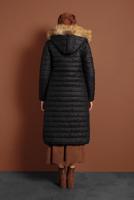 Vêtements hijab NOIR MANTEAU À BOUFFANT AVEC POCHE LARGE 1206 