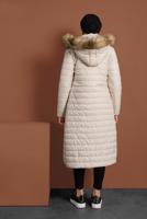 Vêtements hijab CRÈME MANTEAU À BOUFFANT AVEC POCHE LARGE 1206 