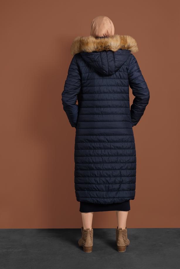 Vêtements hijab  POCKET DETAILED HOODED PUFFER COAT 1206  - TRENDTESETTÜR