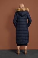 Vêtements hijab BLEU MARINE MANTEAU À BOUFFANT AVEC POCHE LARGE 1206 