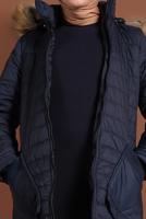 Vêtements hijab BLEU MARINE MANTEAU À BOUFFANT AVEC POCHE LARGE 1206 