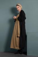 Hijab clothing BLACK OVERSIZE COTTON COAT 1620 