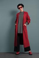 Vêtements hijab ROUGE MANTEAU EN COTON À VOLUME 1620 