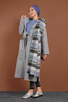 Vêtements hijab GRIS MANTEAU EN COTON À VOLUME 1620 