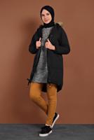 Vêtements hijab NOIR CABAN EN COTON AVEC CAPUCHE 2001