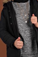 Vêtements hijab NOIR CABAN EN COTON AVEC CAPUCHE 2001