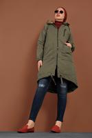Hijab clothing KHAKI HOODED COTTON COAT 2001 