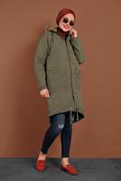 Hijab clothing KHAKI HOODED COTTON COAT 2001 