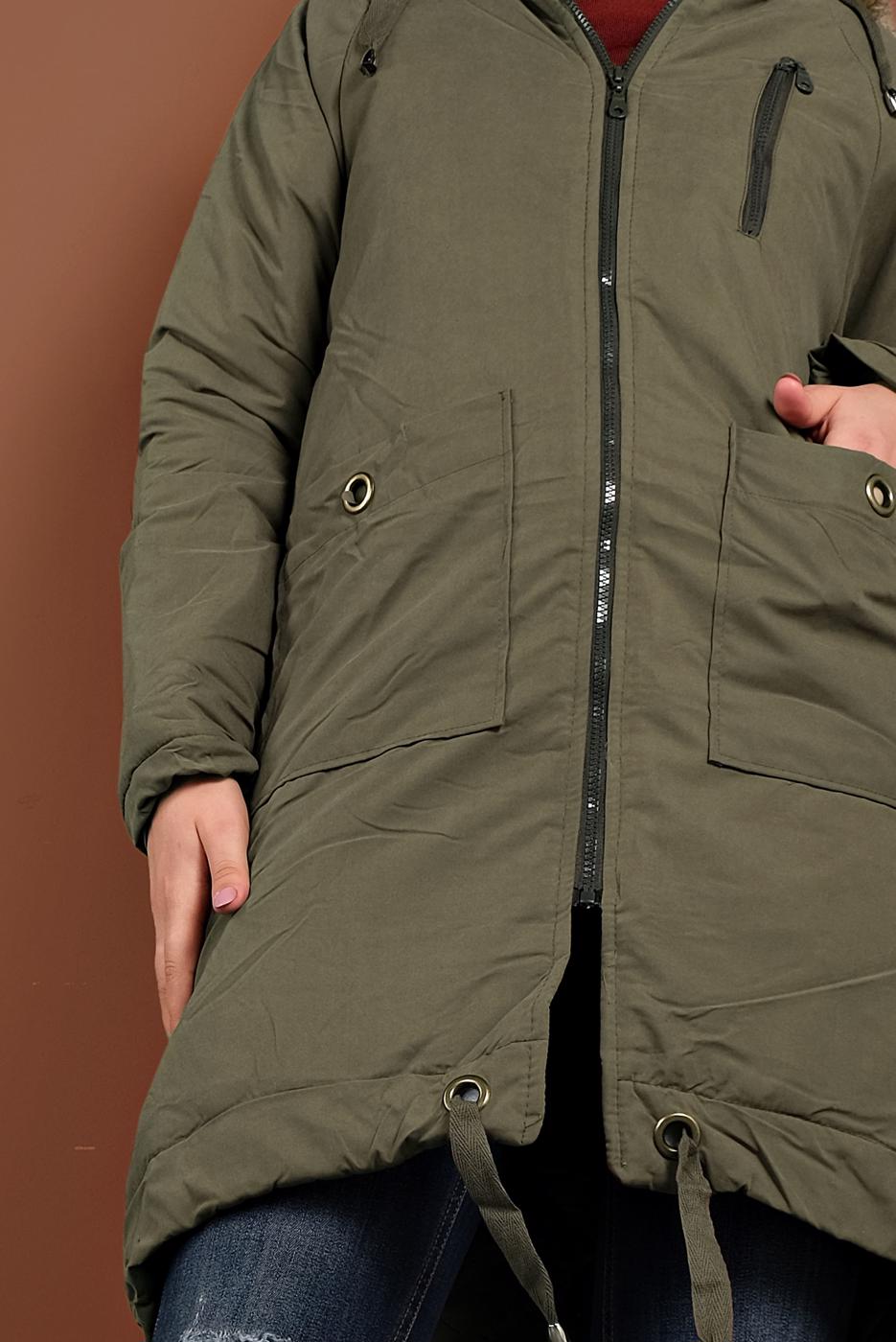 Hijab clothing KHAKI HOODED COTTON COAT 2001 