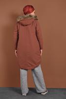 Hijab clothing BROWN HOODED COTTON COAT 2001 