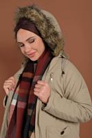 Vêtements hijab BEIGE CABAN EN COTON AVEC CAPUCHE 2001