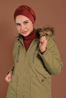 Vêtements hijab VERT CABAN EN COTON AVEC CAPUCHE 2001