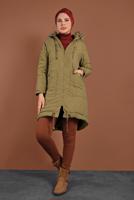 Vêtements hijab VERT CABAN EN COTON AVEC CAPUCHE 2001