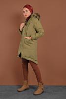 Vêtements hijab VERT CABAN EN COTON AVEC CAPUCHE 2001