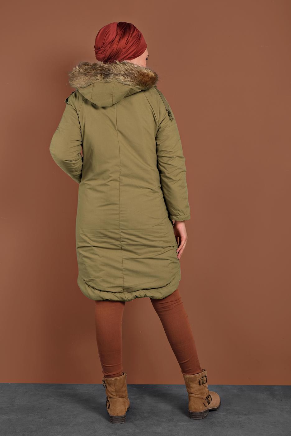 Vêtements hijab VERT CABAN EN COTON AVEC CAPUCHE 2001