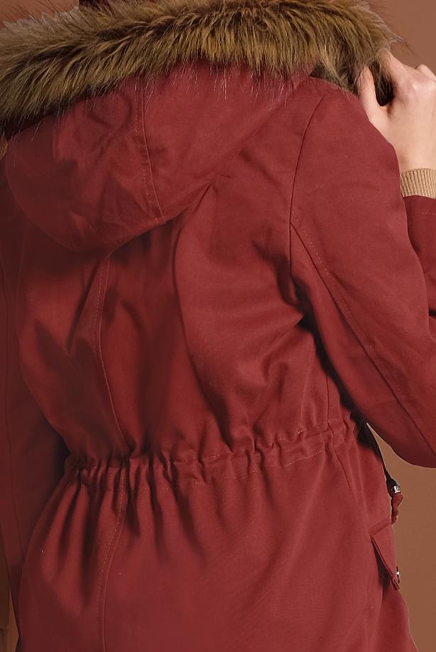 Vêtements hijab  SMOCKED-WAIST FUR-LINED COAT 2080  - TRENDTESETTÜR