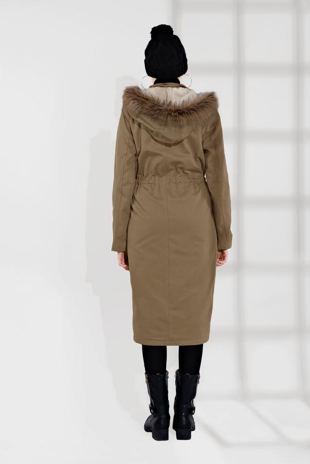 Vêtements hijab  SMOCKED-WAIST FUR-LINED COAT 2080  - TRENDTESETTÜR