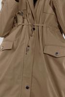 Hijab clothing BROWN SMOCKED-WAIST FUR-LINED COAT 2080 