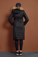 Hijab clothing BLACK ZIPPED PUFFER COAT 3008 