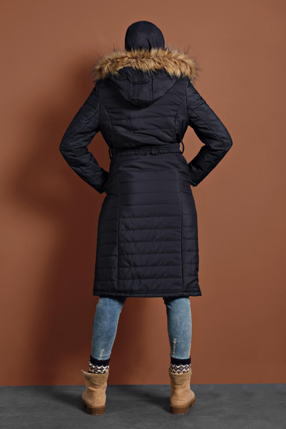 Vêtements hijab BLEU MARINE CABAN REMBOURRÉ ZIPPÉ 3008