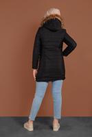 Tesettür giyim SİYAH ÖNÜ ÇITÇITLI KAPÜŞONLU ŞİŞME KABAN 3030