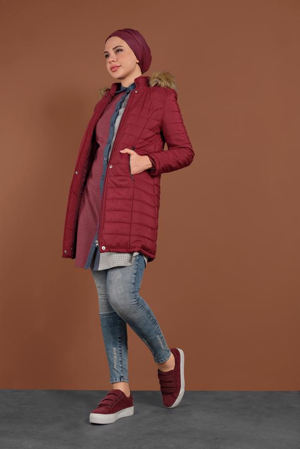 Vêtements hijab  SNAP DETAILED HOODED PUFFER COAT 3030  - TRENDTESETTÜR