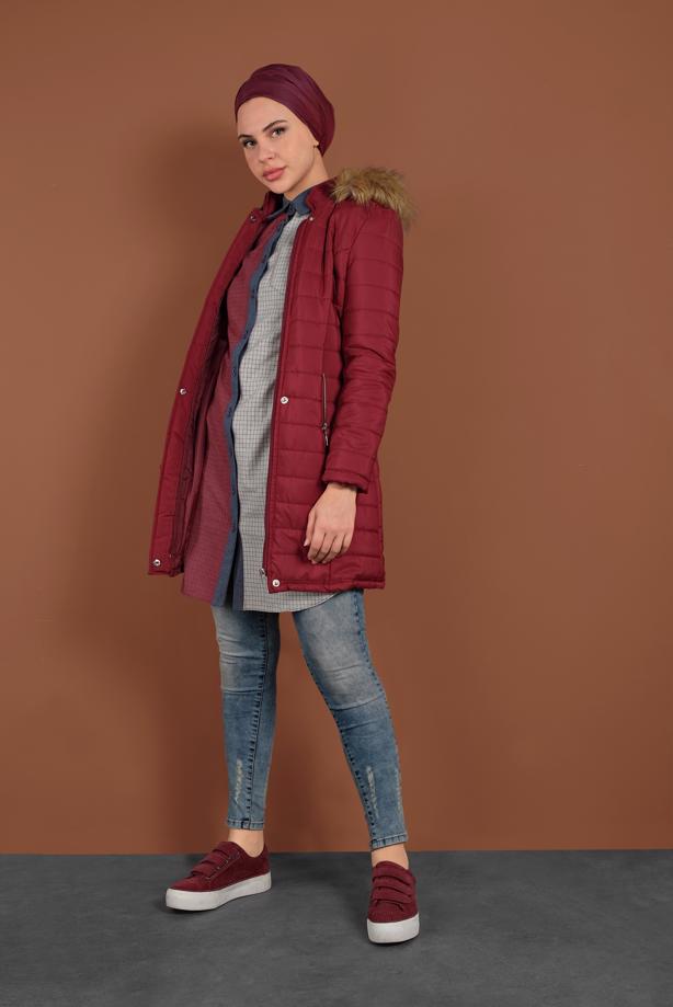 Vêtements hijab  SNAP DETAILED HOODED PUFFER COAT 3030  - TRENDTESETTÜR