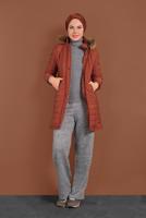 Vêtements hijab BRUN CABAN REMBOURRÉ À CAPUCHE 3030