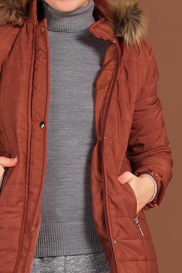 Vêtements hijab  SNAP DETAILED HOODED PUFFER COAT 3030  - TRENDTESETTÜR