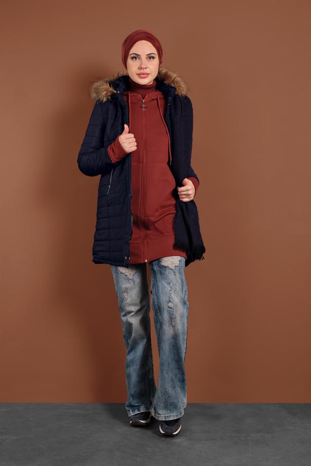 Vêtements hijab  SNAP DETAILED HOODED PUFFER COAT 3030  - TRENDTESETTÜR