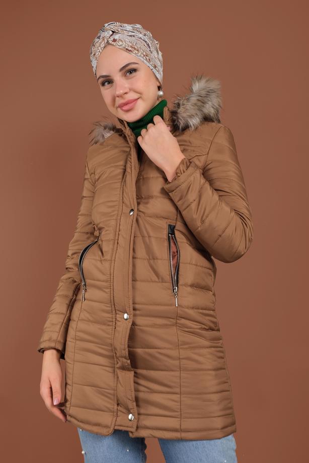 Vêtements hijab  SNAP DETAILED HOODED PUFFER COAT 3030  - TRENDTESETTÜR