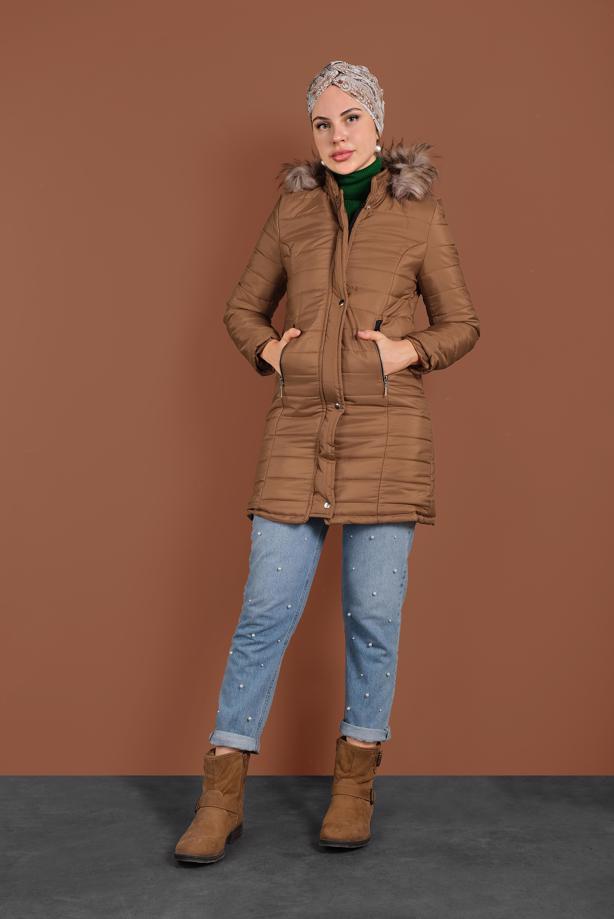 Vêtements hijab  SNAP DETAILED HOODED PUFFER COAT 3030  - TRENDTESETTÜR