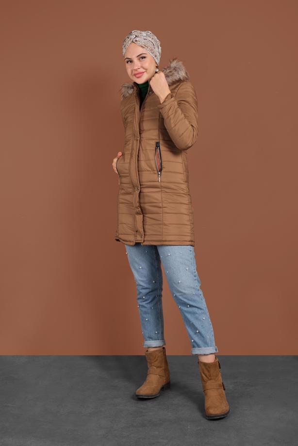 Vêtements hijab  SNAP DETAILED HOODED PUFFER COAT 3030  - TRENDTESETTÜR