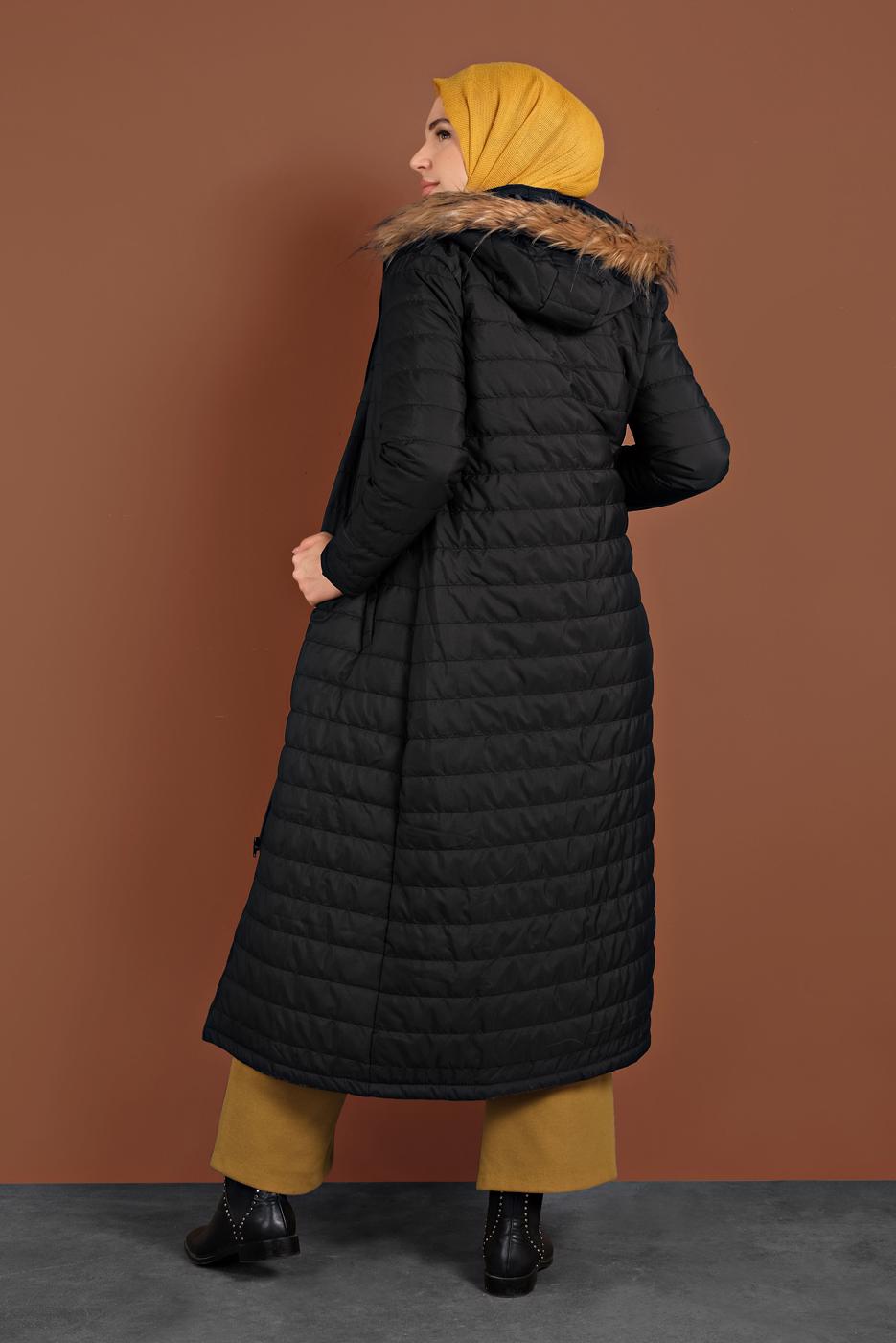 Vêtements hijab NOIR CABAN REMBOURRÉ ZIPPÉ 3102 