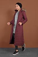 Vêtements hijab ROUGE BORDEAUX CABAN REMBOURRÉ ZIPPÉ 3102 