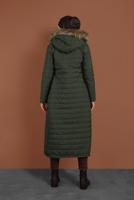 Tesettür giyim HAKİ FERMUARLI ŞİŞME MONT 3102