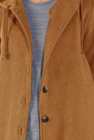 Tesettür giyim TURUNCU DÜĞMELİ KAPÜŞONLU KAŞE KABAN 3945 