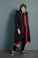 Hijab clothing BLACK HOODED PUFFER COAT 4021 
