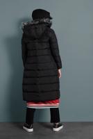 Hijab clothing BLACK HOODED PUFFER COAT 4021 