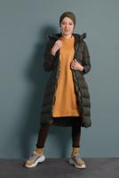 Vêtements hijab KAKI MANTEAU À BOUFFANT AVEC CAPUCHE 4021 