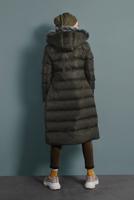 Hijab clothing KHAKI HOODED PUFFER COAT 4021 