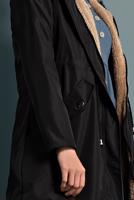 Hijab clothing BLACK WAIST-SHIRRED HOODED COAT  T 5021