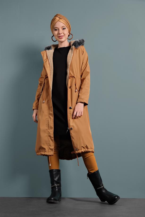 Vêtements hijab  WAIST-SHIRRED HOODED COAT  T 5021 - TRENDTESETTÜR