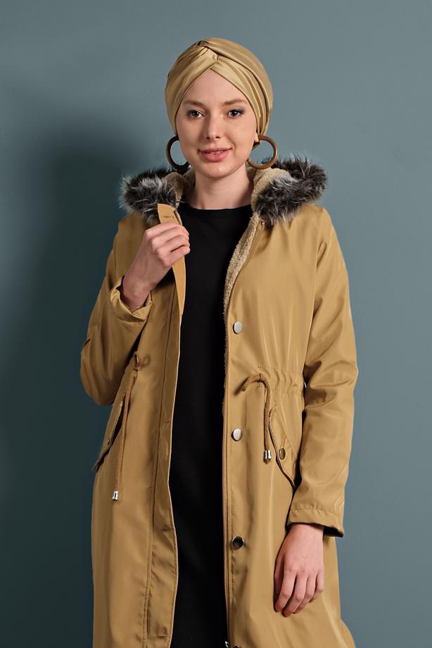 Vêtements hijab  WAIST-SHIRRED HOODED COAT  T 5021 - TRENDTESETTÜR